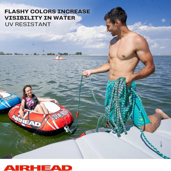 Tow Rope, 1-4 Rider Rope for Towable Tubes Multi, 9/16" - Picture 5 of 7